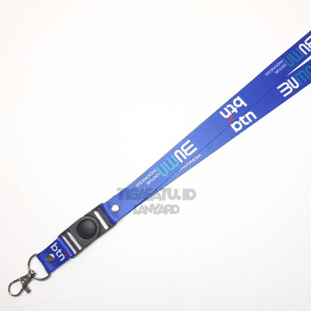 LANYARD TALI ID CARD BANK BTN BUMN (LOGO BARU) - BIRU