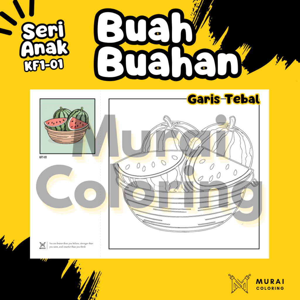 

Kertas Gambar Mewarnai Anak - Buah-buahan KF1