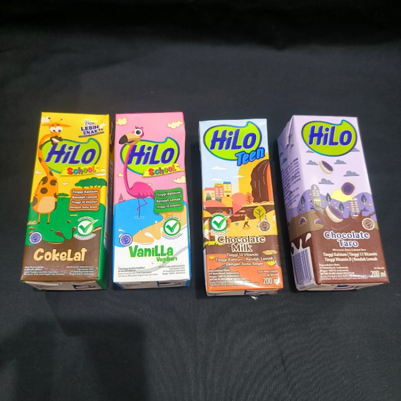 

susu hilo uht 200 ml , hilo teen , hilo school