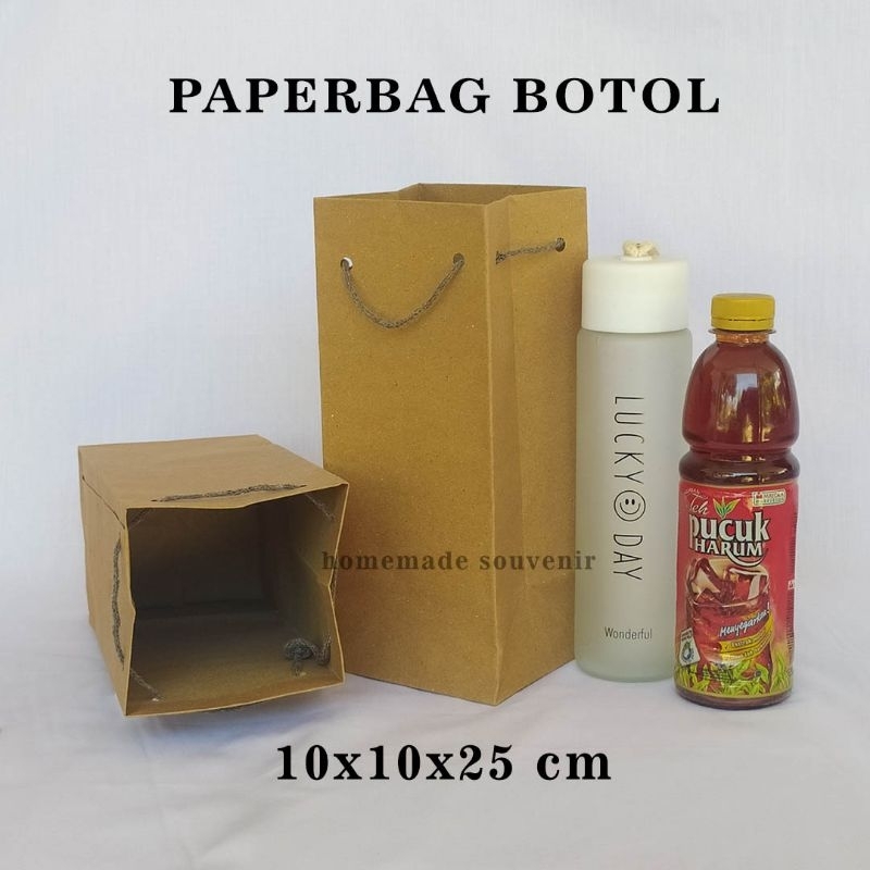 

Tas Souvenir Kertas Ukuran Botol 10X10x25 cm - 1 Pcs, Cocok untuk Hadiah
