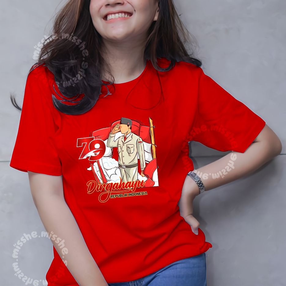 COD ID - Tshirt Motif 17 Agustus 2024 Dirgahayu indonesia merdeka glorious / Kaos Katun Wanita / Baju Kaos Wanita Terbaru 2023 / Kaos Polos Wanita / Kaos Korean Style / Kaos Cewe Jumbo Lengan Pendek Crew Neck