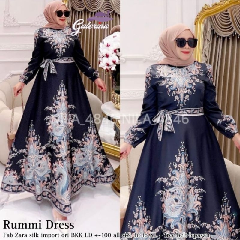 Gamis Zara Silk Import Premium RUMMI DRES / BEST SELLER