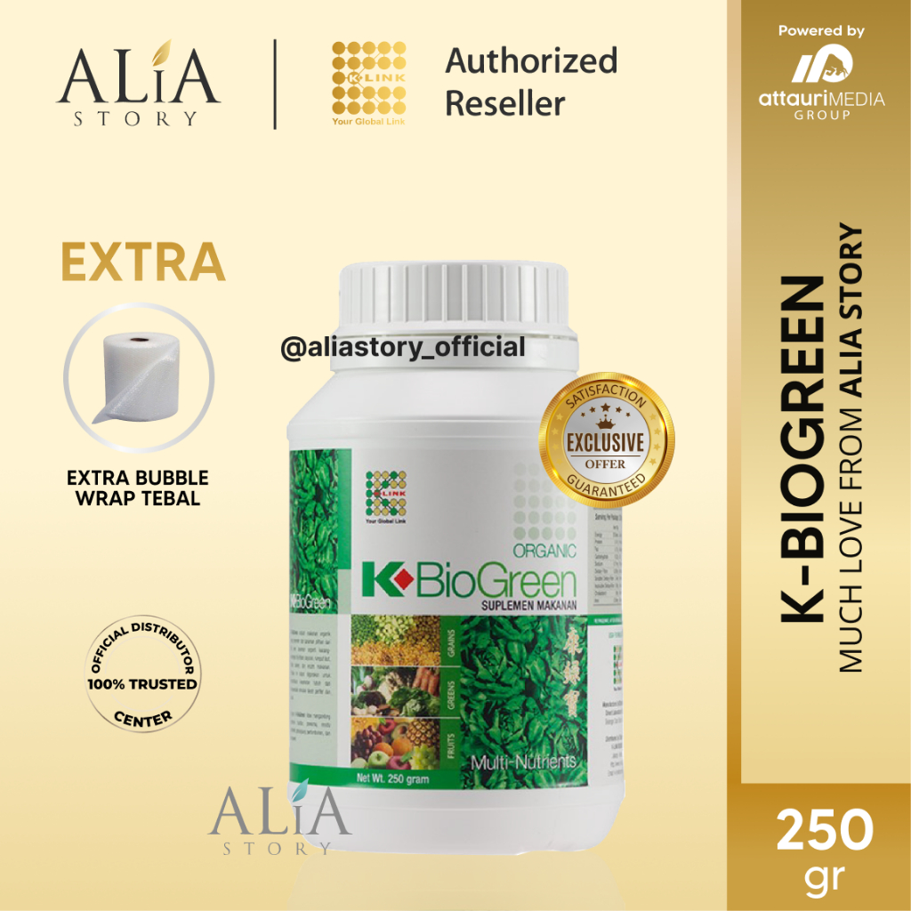 K-BioGreen 250gr K-BioGreen 250gr Organic K-BioGreen Multi-Nutriens 250 gr Bio Green Diet Alami ALiA