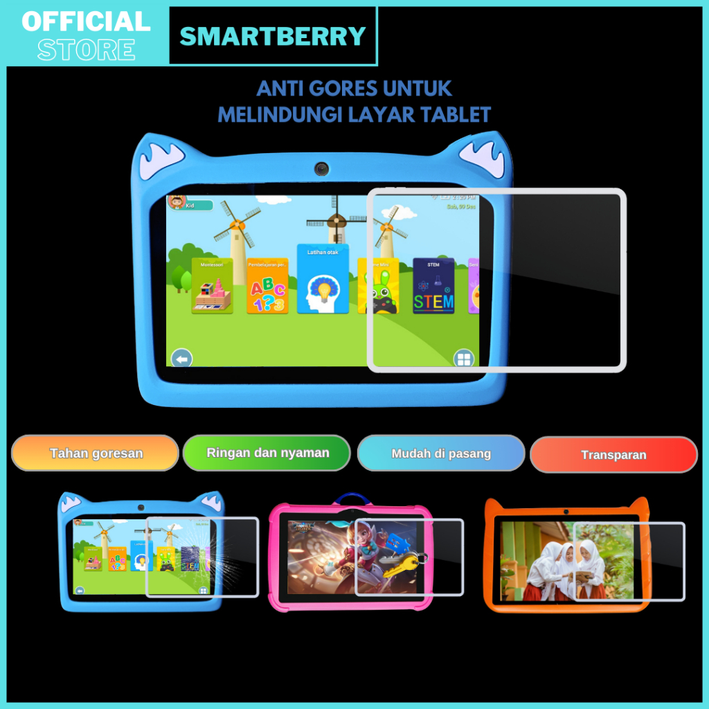 BOC Pelindung Layar Tablet 7 Inch - Anti Gores Tablet 7inch, Anti Gores 7inch,  Film Pet Flexibel