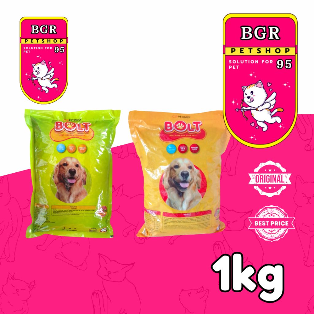 BOLT DOG BEEF 1KG makanan anjing bolt