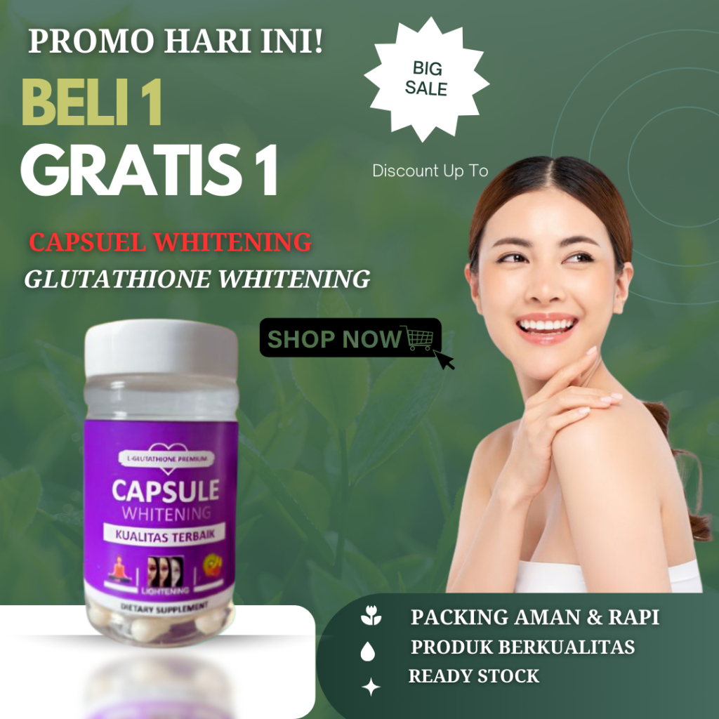 KAPSUL WHITENING PEMUTIH BADAN ISI 60 CAPSULE BOTOL UNGU  by.naturalstore