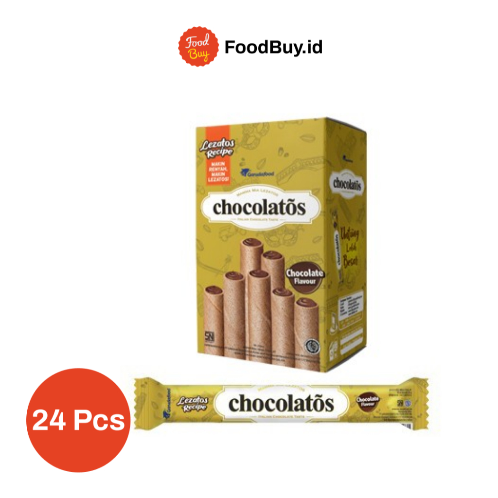 

Paket 1 Pack - Chocolatos Italian Chocolate Wafer Stick 14 gr (isi 24pcs)