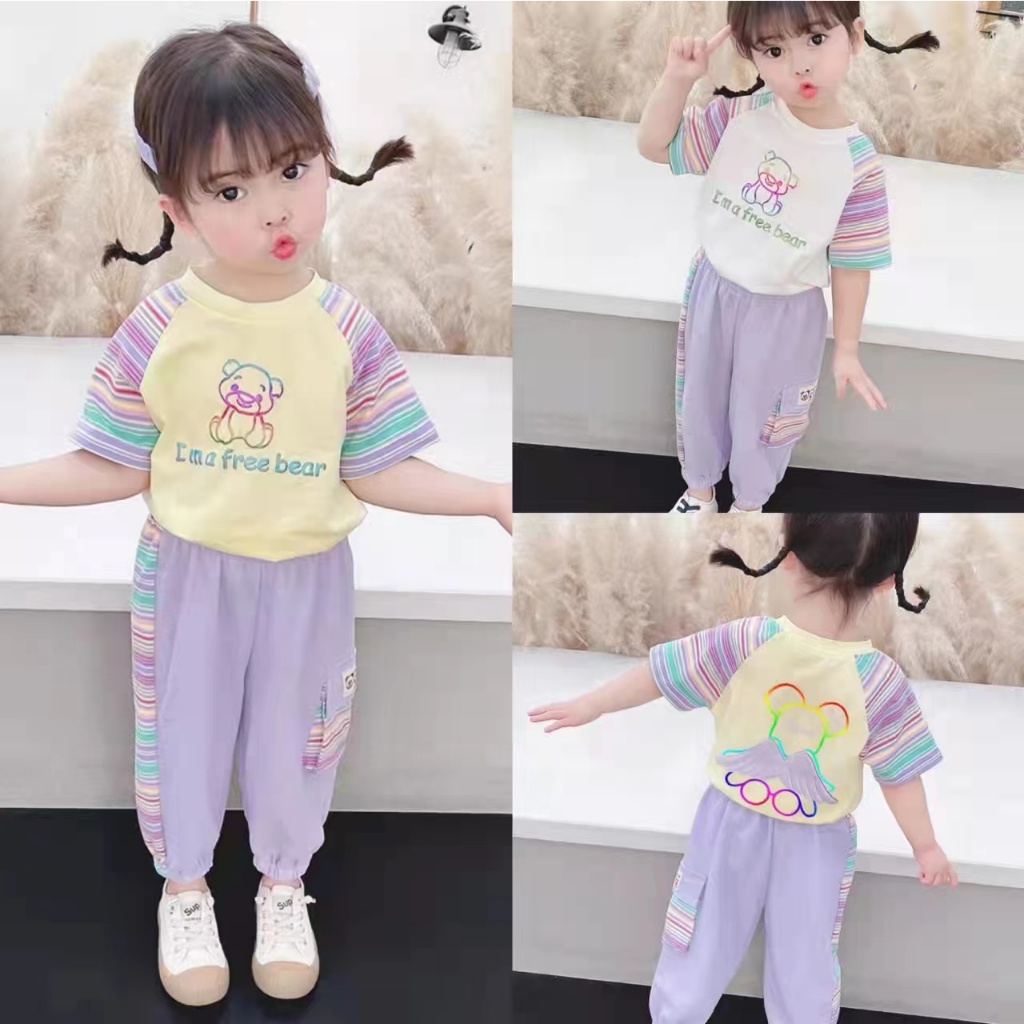 Baju Setelan Anak  Perempuan Import /Setelan Sayap Sigemoyy 1-4th/baju anak perempuan