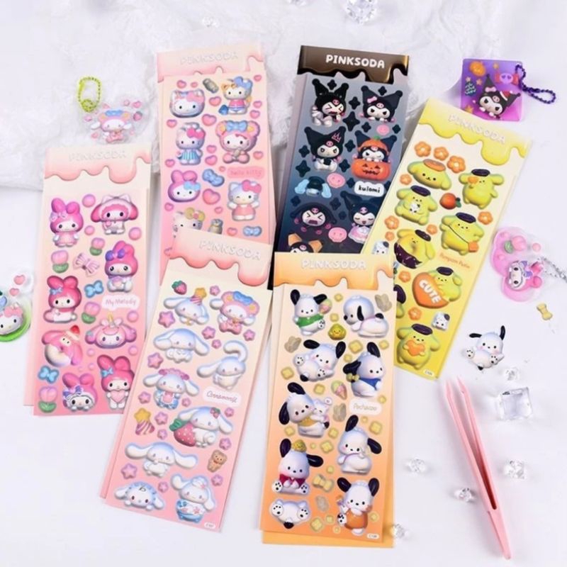 

Stiker Glitter Sanrio Karakter lucu Diary Deco Stiker