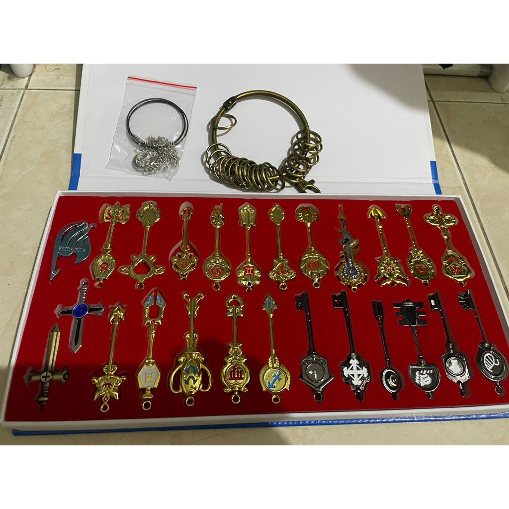 6cm Fairy Tail Keychain 18pcs Lucy Heartfilia Zodiac Key Figure Natsu Figure Fairy Tail HADIAH NATAL