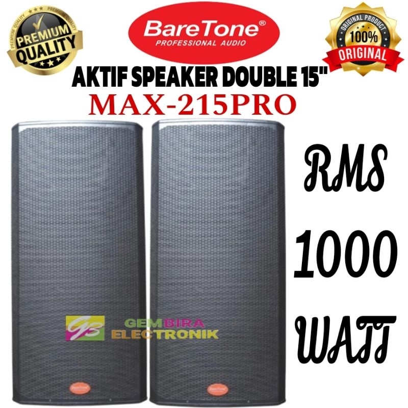 Speaker BareTone Active Double 15" MAX215PRO Original