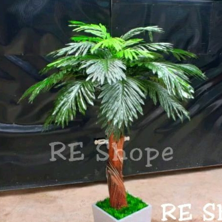 palem tinggi 120cm bunga plastik - pohon hias palem tapas - pohon kurma dekorasi bunga hias plastik