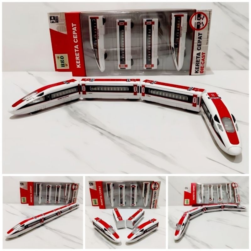 Diecast Set Kereta Api Cepat MRT Alloy - Mainan Miniatur Model LRT Express Train Koleksi Dewasa Anak