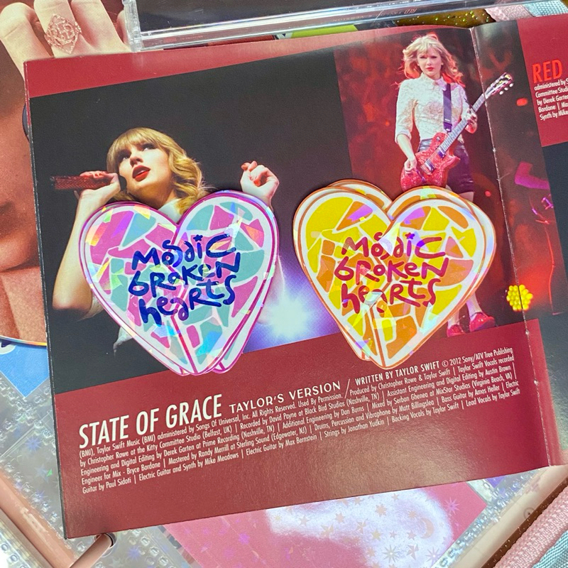 

Mosaic Broken Hearts Die Cut Sticker | Stiker Hologram Taylor Swift State Of Grace