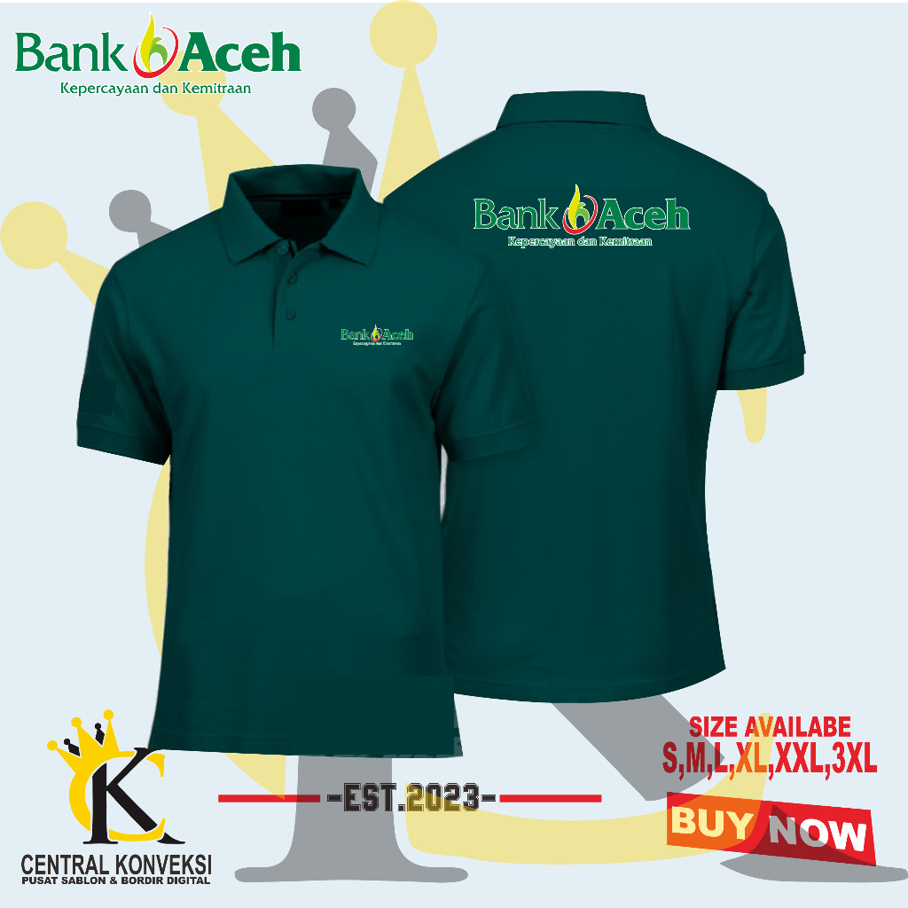 Kaos Kerah Poloshirt Bank Aceh / Poloshirt Bank Daerah Aceh