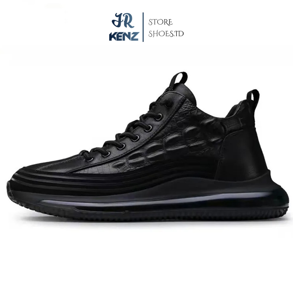 Sepatu Sport Casual Hitam Polos Pria Impor Ori Original 100% Sneakers pria Sepatu Keren Kasual Impor