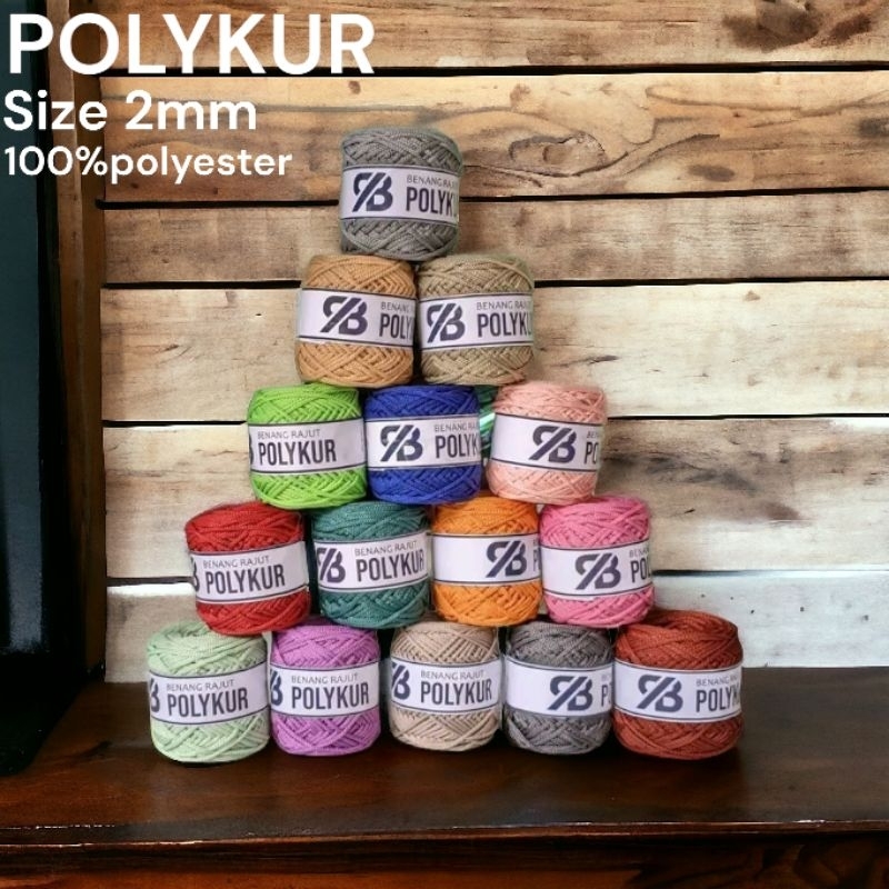 BENANG RAJUT POLYKUR/POLYESTER TALIKUR 2mm