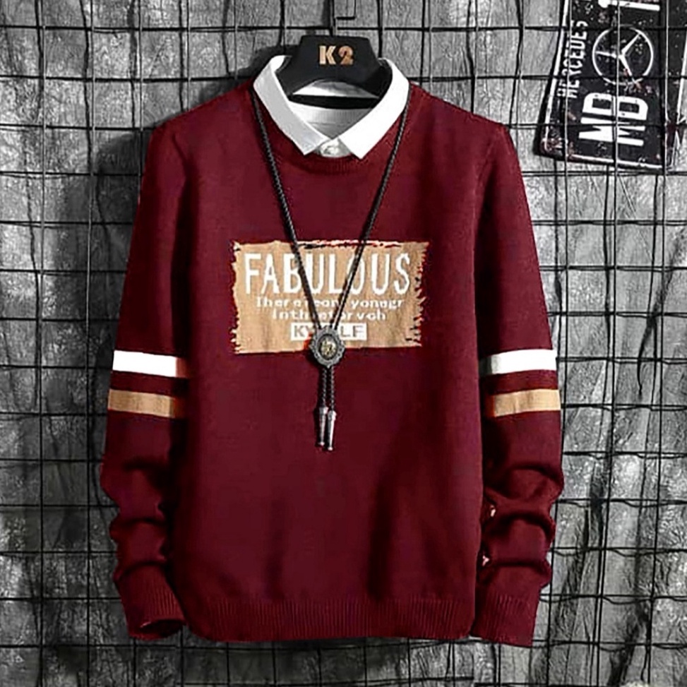 Model Baru Promo Sweater Pria Keren  Bisa COD Kaos Pria Fabulous  Kaos Pria Distro  Sweater Cowok Ke