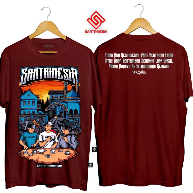 Baju Kaos Distro Santri Indonesia Kata2 Viral  Pria Wanita  /Conbet 30s