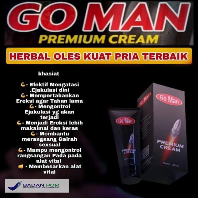 GOMAN PREMIUM CREAM | SOLUSI ATASI EJAKULASI DINI | TAHAN LAMA | ANTISEPTIK ALAMI | EREKSI LEBIH KER