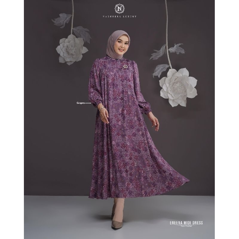 Ereena Midi Dress Nadheera Gamis Nadheera