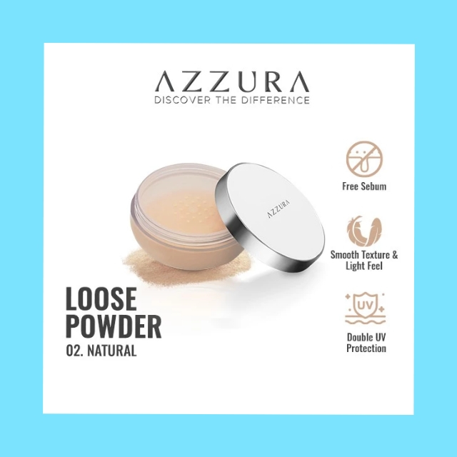 AZZURA LOOSE POWDER BEDAK TABUR AZZURA || AZZURA COMPACT POWDER BEDAK PADAT AZZURA