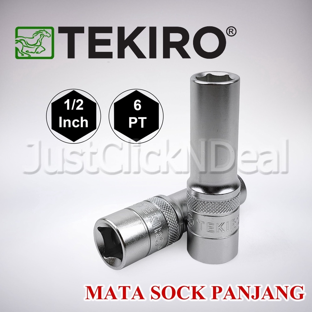 Paling Laris Tekiro Mata Sock Panjang 8  32 mm 12 Inch 6PT Kunci Sok Deep Wall Hand Socket