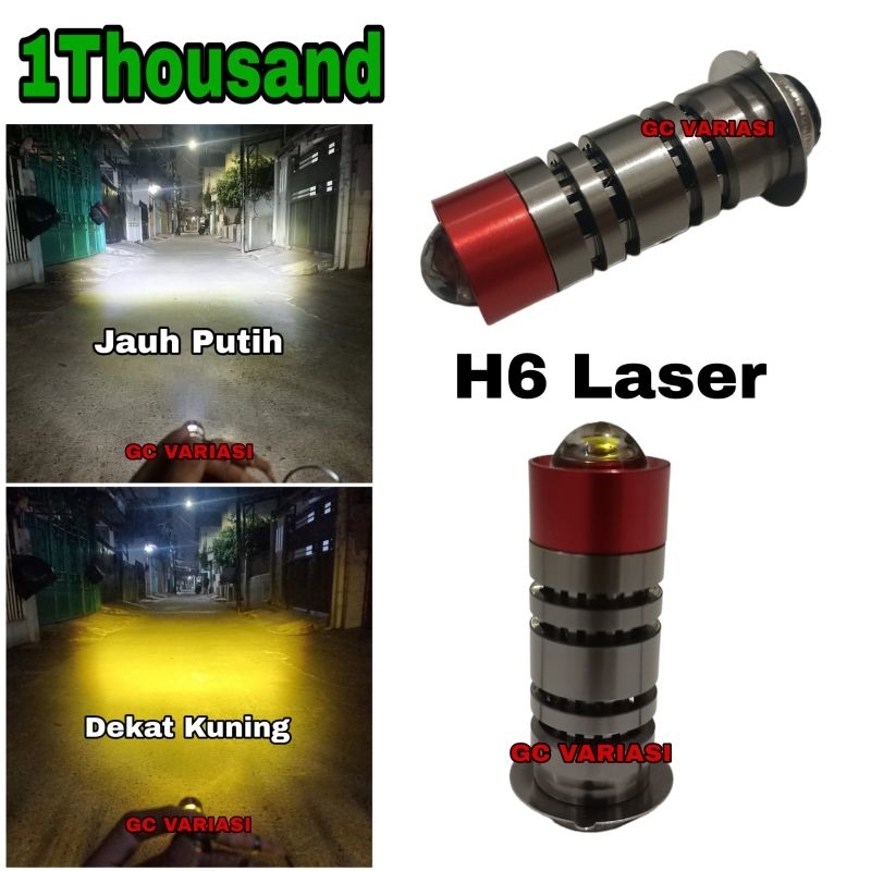 1Thousand Lampu LED depan H6 Laser AC DC motor bebek matic High Low/bohlam LED depan motor bebek mat