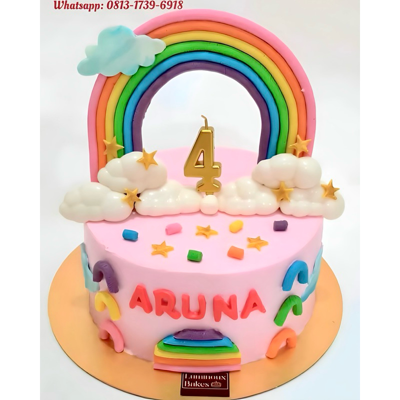 

RAINBOW 3D FONDANT CUSTOM CAKE