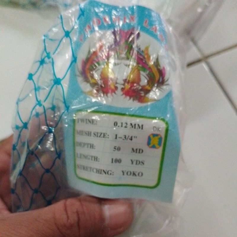 JARING IKAN senar 0.12 1¾ inch 50md/100yds YOKO jaring ikan lubang 2 jari
