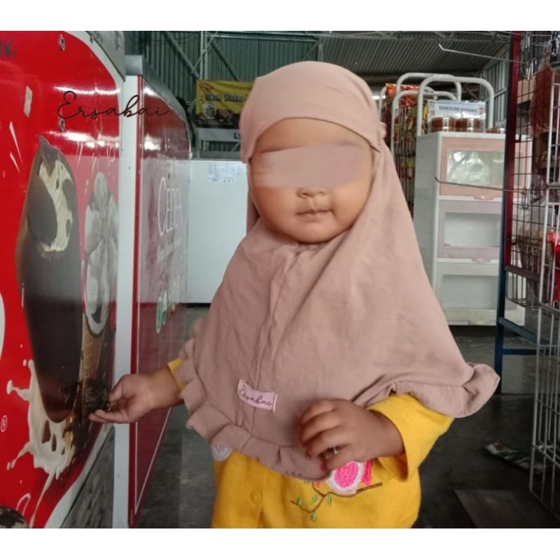 Hijab Bergo Bayi 0-2 th. Jilbab Bayi Instan Mufida Tali karet