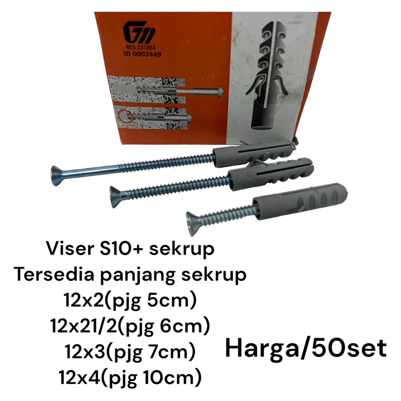 S10 + SEKRUP / SEKRUP AMBALAN / SEKRUP TEMBOK 5cm 6cm 7cm 10cm