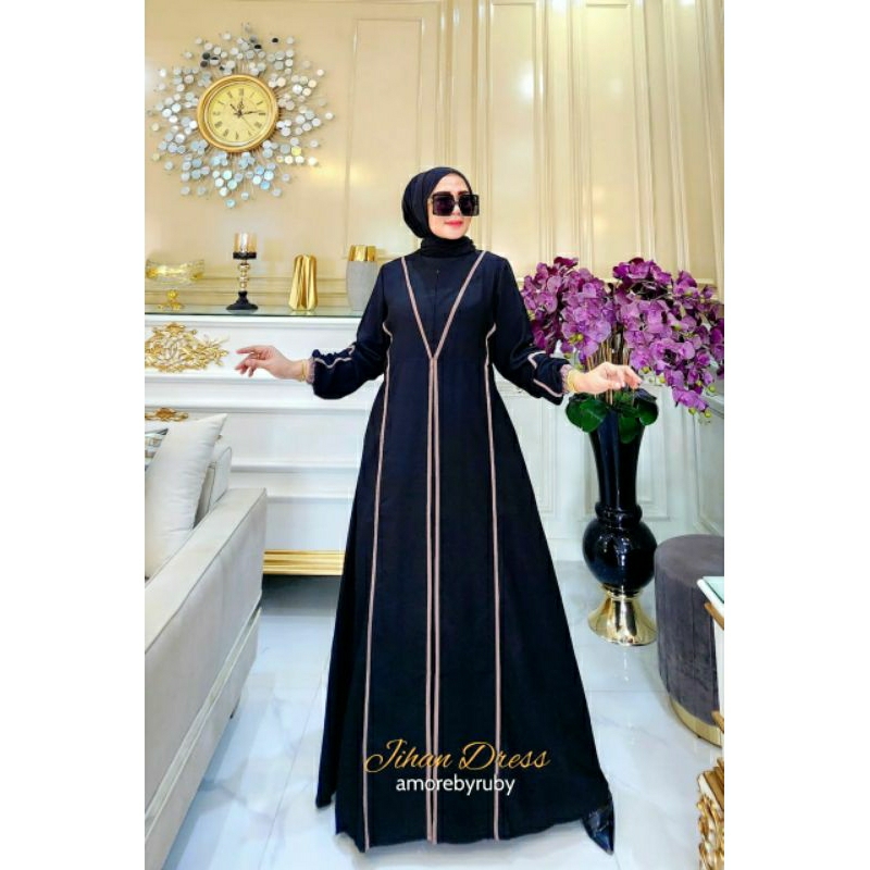 gamis Amore by ruby Jihan dress gamis polosan elegant busui frendly