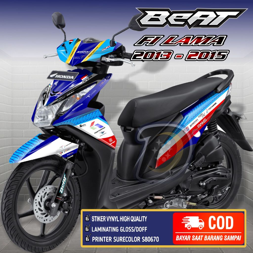 Stiker BEAT FI Lama 2013 2015 Decal Beat Fi Old Striping Beat Fi Lama Mandalika