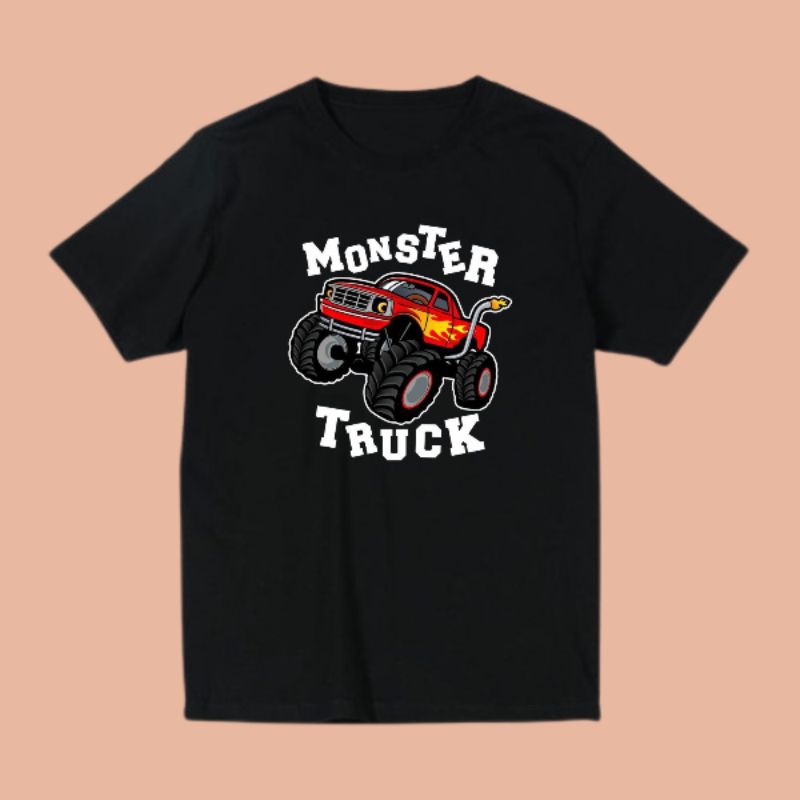 BAJU KAOS ANAK LAKI LAAKI PEREMPUAN MOBIL MONSTER TRUCK UMUR 2-12 TAHUN