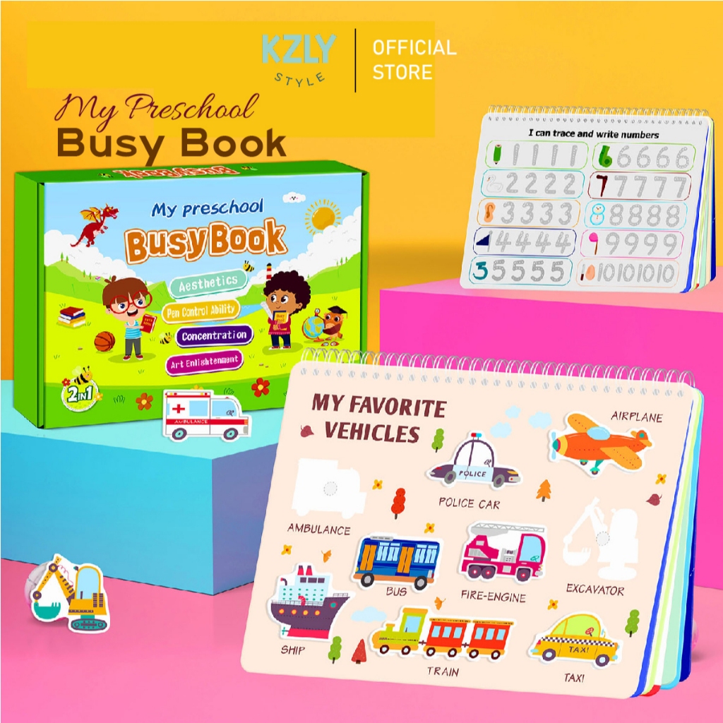 Kzly - Busy Book Quiet Book My Preschool Lengkap- Busy book