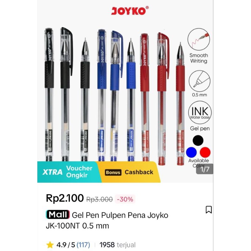 

Pulpen Gel 12 Pcs