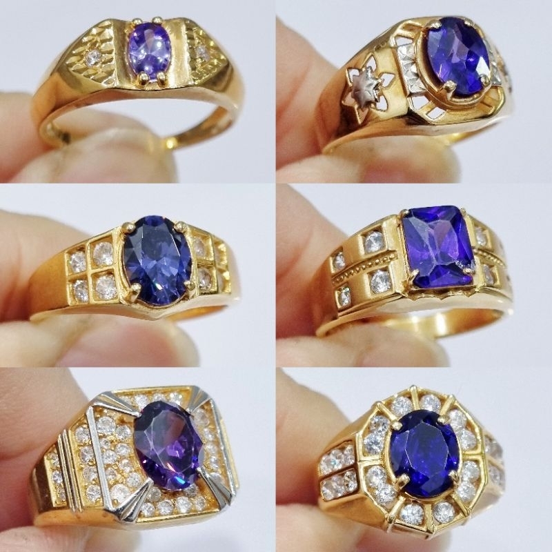 Cincin Pria Emas 16K Mata Ungu - PJ