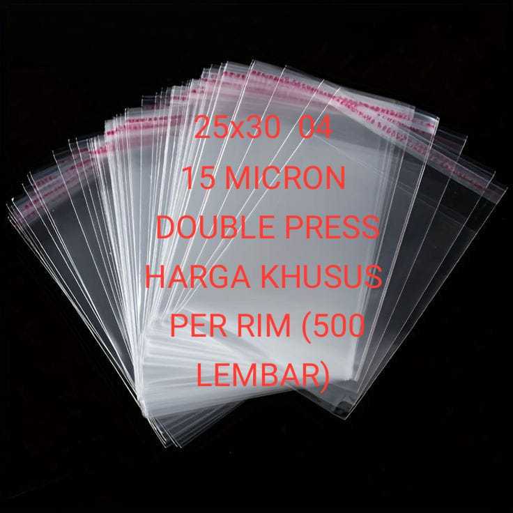

PLASTIK OPP SEAL 25x30 04 15 MICRON 500 PCS/1RIM | SEAL BAJU GARMEN PAKAIAN