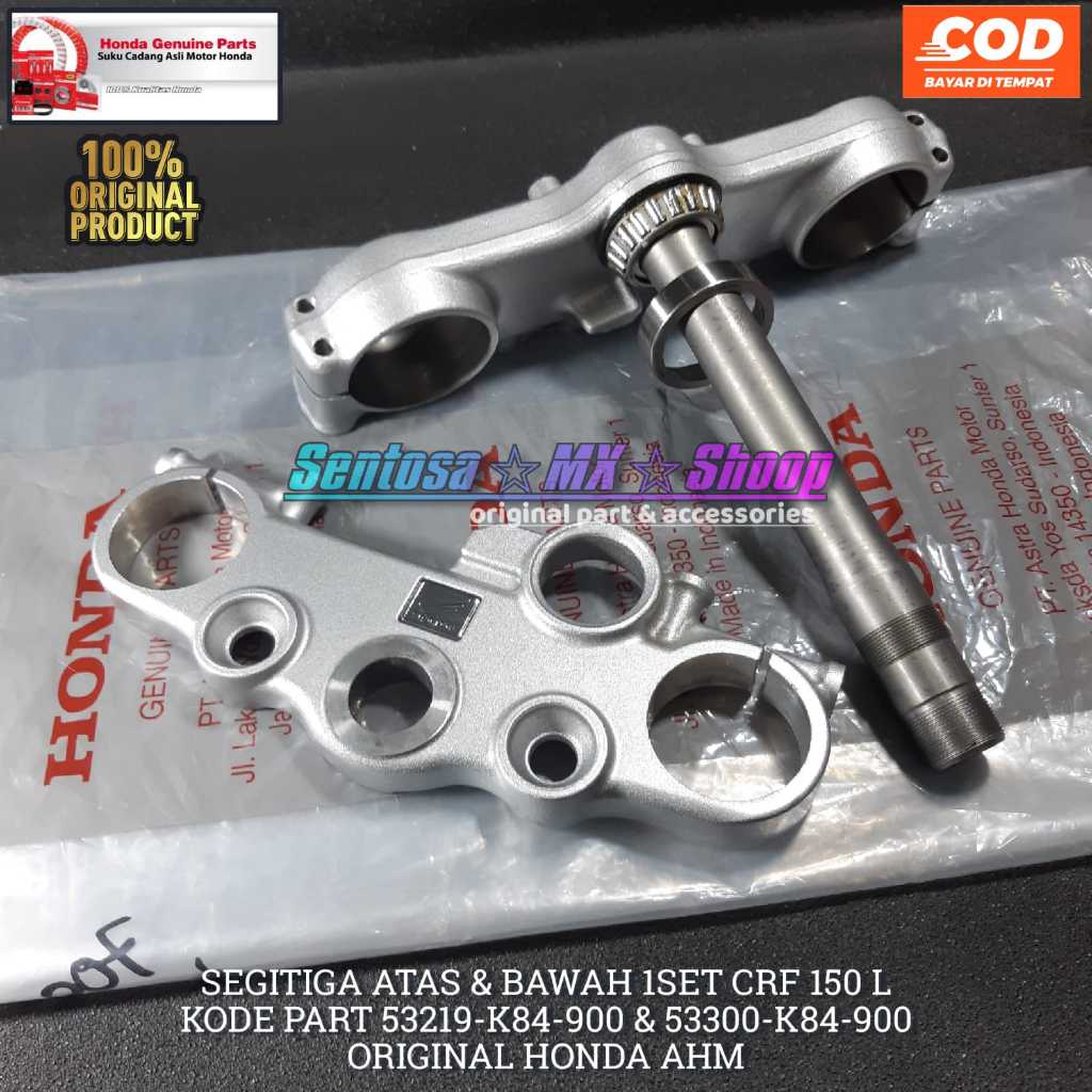 [ CRF 150 L ] 1SET SEGITIGA ATAS & BAWAH KODE PART 53300-K84-900 & 53219-K84-900 ORIGINAL HONDA AHM
