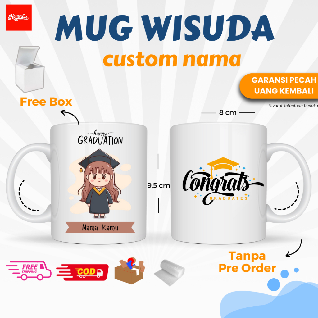 Mug Wisuda  Graduation Mug Custom Hadiah Graduation Tulisan Souvenir Gelas Minum Custom Gelas Pesta 