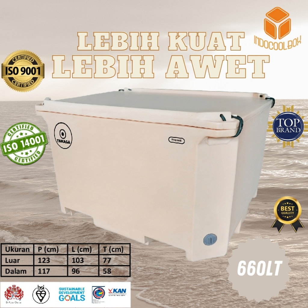 Cooler Box Tanaga 660 Liter Termos Es Kotak Tempat Es Batu Daging Ikan Frozen Food Coolbox Ice Box