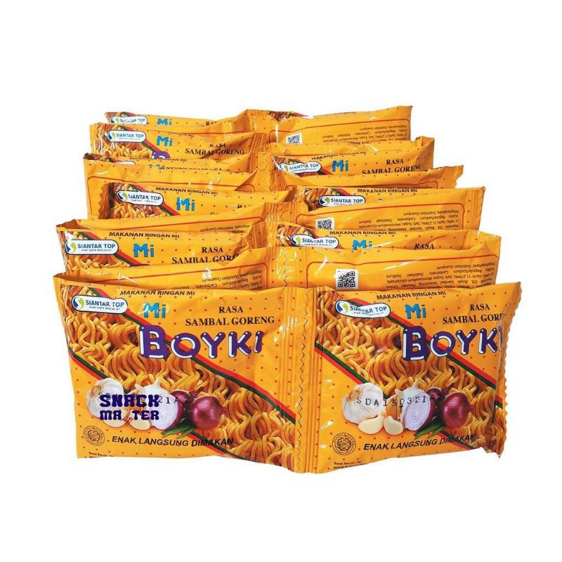 

Mie boyki isi 10 pcs x 18 gram / Snack mie goreng rasa sambal goreng/ Snack mie goreng jadul