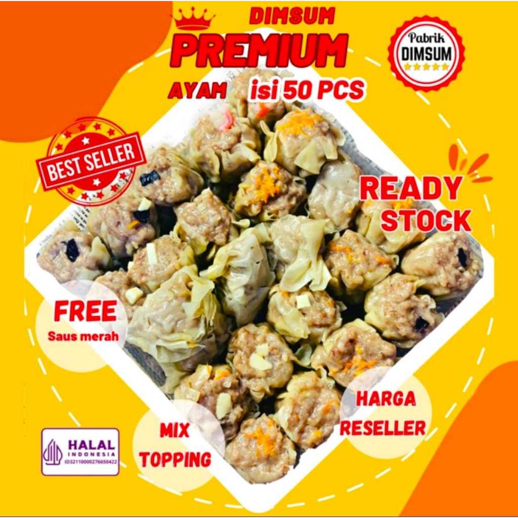 

Dimsum (MIX U) FROZEN isi 50 Pcs/ Pack || DIMSUM Halal PREMIUM (termasuk topping udang)