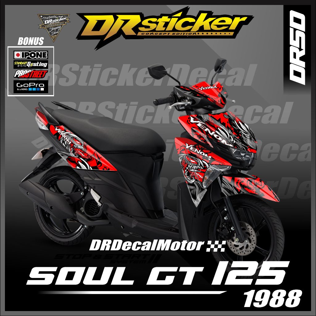 Decal Stiker Yamaha Soul GT 125 Fullbody Decal stiker Soul GT 125 full body design Polos Keren Decal