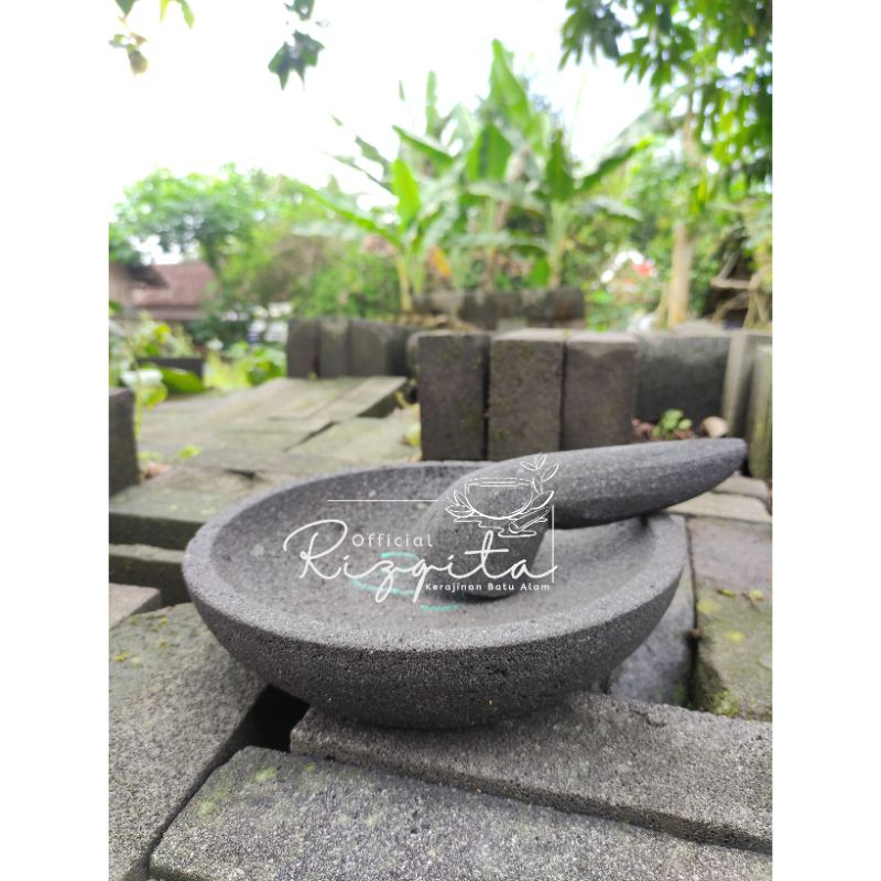 COBEK BATU ASLI ukuran 25cm/COBEK BATU MERAPI/COWEK WATU