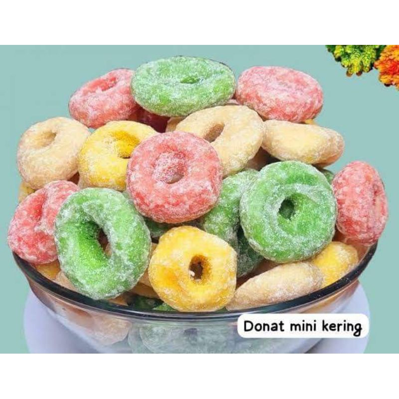 

DONAT MINI KERING 250GR (1/4KG) - DONAT PELANGI - DONAT KERING - DONAT GABUS MANIS