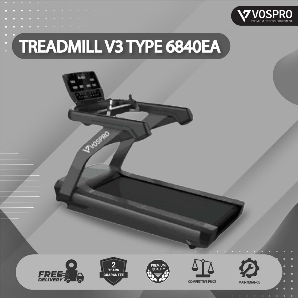 VOSPRO Treadmill Elektrik V3 Type 6840EA Commercial- Alat Olahraga Fitness