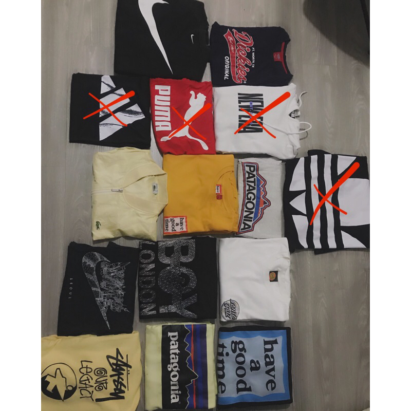 Borongan crewneck,Longsleeve & t-shirt Brand ( Stussy,Patagonia,Have a good time,Boy london,Lmc,Nike