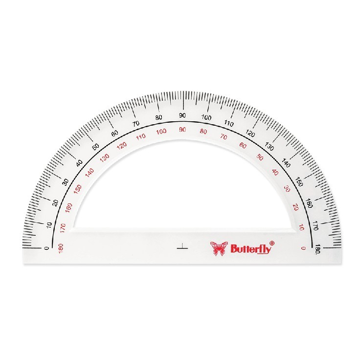 

PROTRACTOR / BUSUR DERAJAT / BUSUR ACRYLIC / BUSUR BENING / BUSUR BUTTERFLY 180 DERAJAT 15 CM (180 / 15 CM) LUBANG